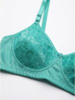 W-BR-559-04-TQ-M_detail Women's Cotton Non-Padded Lace Bra,Turquoise