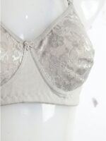W-BR-559-05-GY-M_detail Women's Cotton Non-Padded Lace Bra,Grey