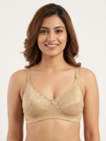 W-BR-560-02-CRM-L_front Women's Cotton Non-Padded Lace Bra, Cream