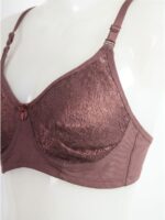Women's Cotton Non-Padded Lace Bra, Brown