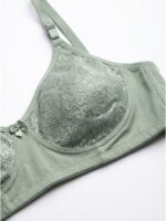 Women's Cotton Non-Padded Lace Bra, Seafoam Green