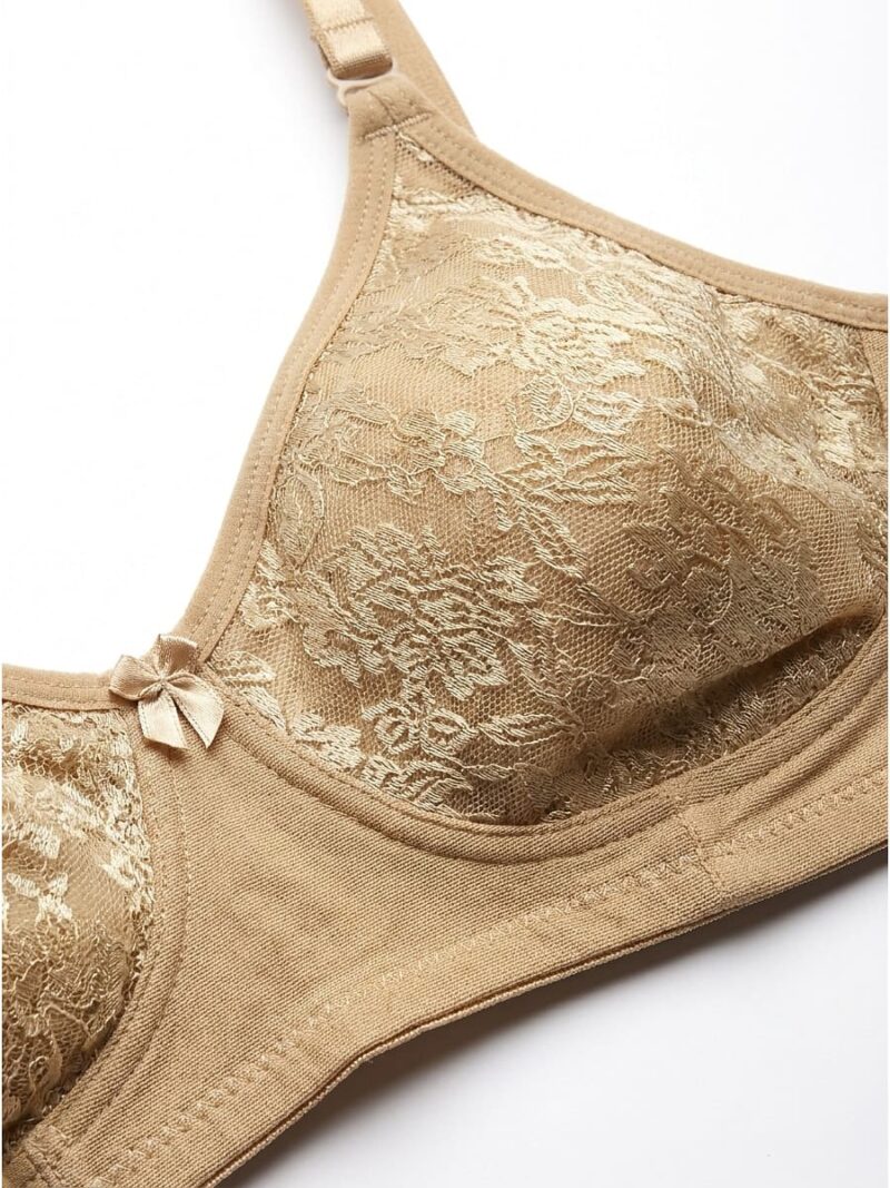Women's Cotton Non-Padded Lace Bra, Cream