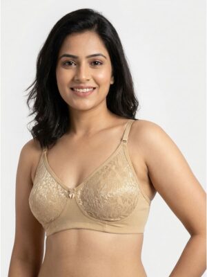 Women's Cotton Non-Padded Lace Bra, Cream