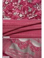 W-DM-484-01-PK-1. Women's Cotton 2-in-1 Unstitched Dress Material- Pink & Grey