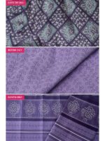 W-DM-484-02-LV-b.. Women's Cotton 2-in-1 Unstitched Dress Material- Purple & White