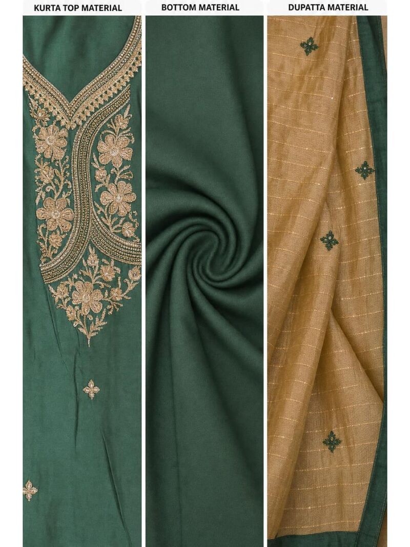 Women's Cotton embroidery stone work Unstitched Dress Material