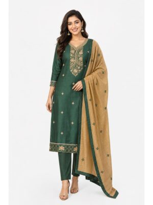 Women's Cotton embroidery stone work Unstitched Dress Material