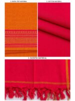 W-DM-497-01-RD-b. Women's Cotton Unstitched Dress Material - Red