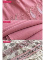 W-DM-500-02-DPK-b. Women's Cotton Unstitched Dress Material, Cutwork - Dust Pink