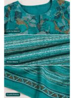 W-DM-552-03-TQ-B. Women's Cotton Unstitched Dress Material -Turquoise