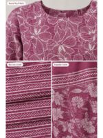 W-DM-553-03-DPK-b. Women's Cotton Unstitched Dress Material - Dust Pink
