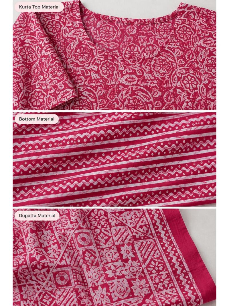 Women's Cotton Unstitched Dress Material - Maroon