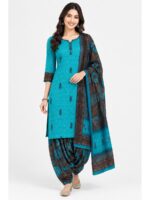 W-DM-554-04-GR_front Women’s Polyester Crepe Unstitched Dress Material – Green