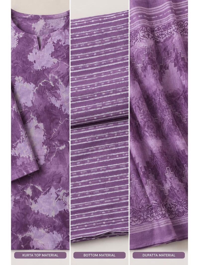 Women’s Polyester Crepe Unstitched Dress Material – Violet