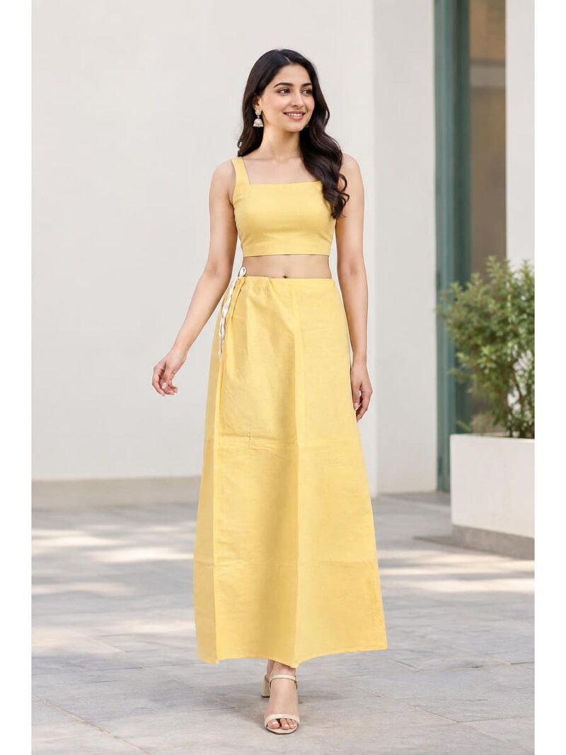 Cotton Petticoat / In-Skirt ,Overlocked 8 Part - Peach