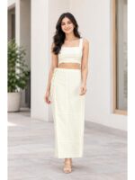 W-IS-519-02-IV-105_detail Cotton Petticoat / In-Skirt ,Overlocked 8 Part -Ivory