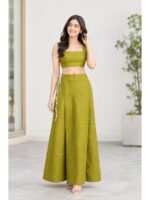 Cotton Petticoat / In-Skirt ,Overlocked 8 Part - Olive Green