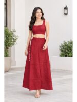 Cotton Petticoat / In-Skirt ,Overlocked 8 Part - Maroon