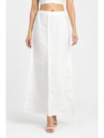 W-IS-519-07-WH-105_front Cotton Petticoat / In-Skirt ,Overlocked 8 Part - White