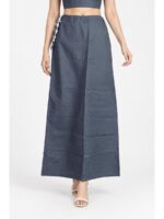 W-IS-519-08-GY-105_front Cotton Petticoat / In-Skirt ,Overlocked 8 Part - Grey