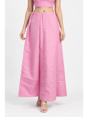 Cotton Petticoat / In-Skirt ,Overlocked 8 Part - Pink