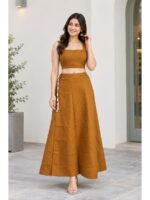 Cotton Petticoat / In-Skirt ,Overlocked 8 Part - Brown