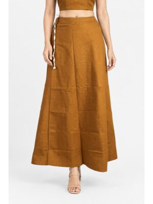 Cotton Petticoat / In-Skirt ,Overlocked 8 Part - Brown