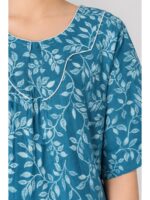 W-NY-483-21-TL-4XL_detail Women’s Cotton Plus-Size Zip Nighty - Teal