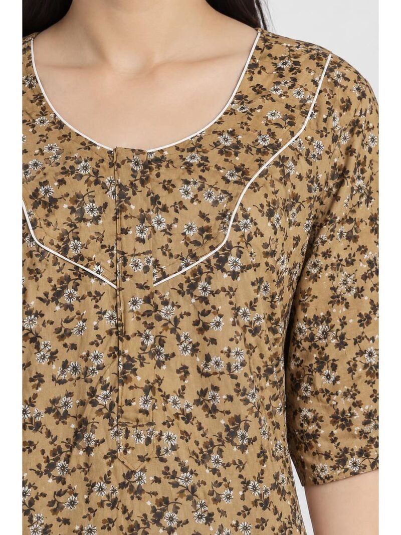 Women’s Cotton Plus-Size Zip Nighty - Cream