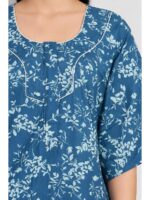 W-NY-483-25-TL-4XL_detail Women’s Cotton Plus-Size Zip Nighty - Teal