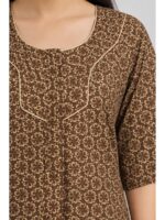 Women’s Cotton Plus-Size Zip Nighty - Brown