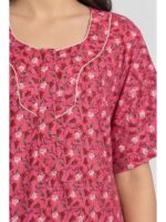 Women’s Cotton Plus-Size Zip Nighty - Rose Pink