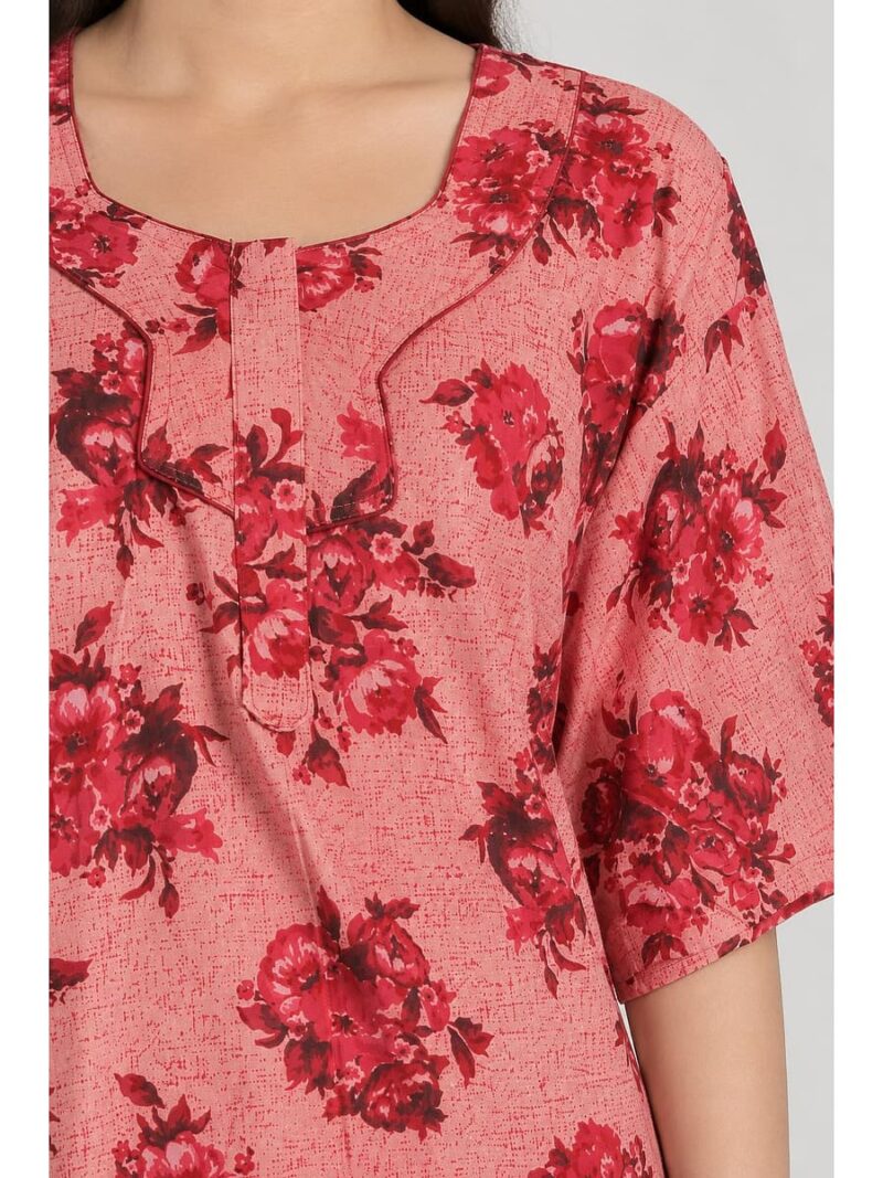 Women’s Cotton Plus-Size Zip Nighty - Blush Pink
