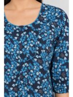 Women’s Cotton Plus-Size Zip Nighty - Navy Blue