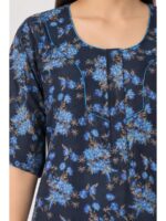 W-NY-483-34-NB-4XL_detail Women’s Cotton Plus-Size Zip Nighty - Navy Blue