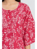 W-NY-483-35-RD-4XL_detail Women’s Cotton Plus-Size Zip Nighty -Red