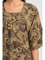W-NY-483-36-CRM-4XL_detail Women’s Cotton Plus-Size Zip Nighty -Cream