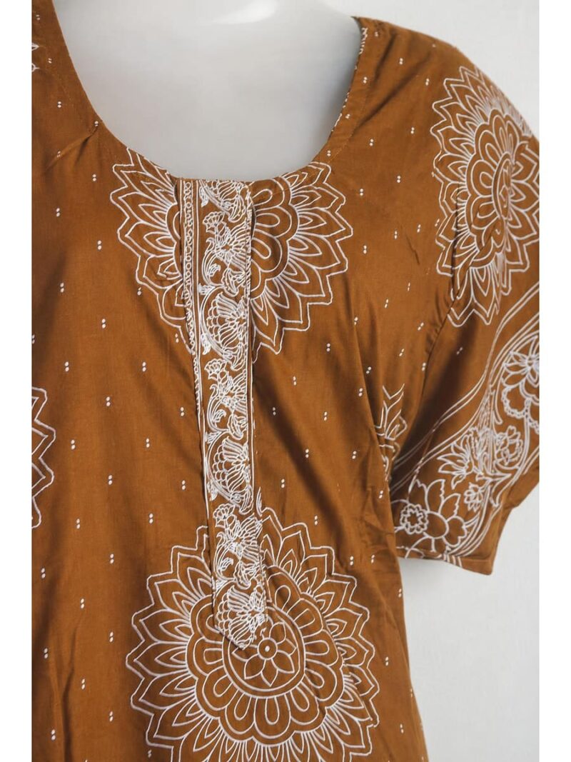 Women's Cotton Plus Size Nighty - Brown