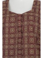 W-NY-486-01-MR-XXL-f_detail Women's Ajrakh Cotton Maxi Nighty - Maroon