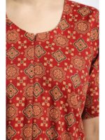 W-NY-486-05-RD-XXL_detail Women's Ajrakh Cotton Maxi Nighty - Red