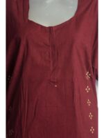 W-NY-487-06-MR-XXL_detail Women's Ajrakh Cotton Maxi Nighty - Maroon