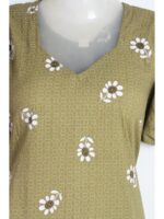 W-NY-490-03-LHK-L_detail Women's Cotton Frock Nighty - Light Khaki