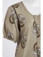 W-NY-490-29-LHK-L_detail Women's Cotton Zip Frock Nighty - Light Khaki