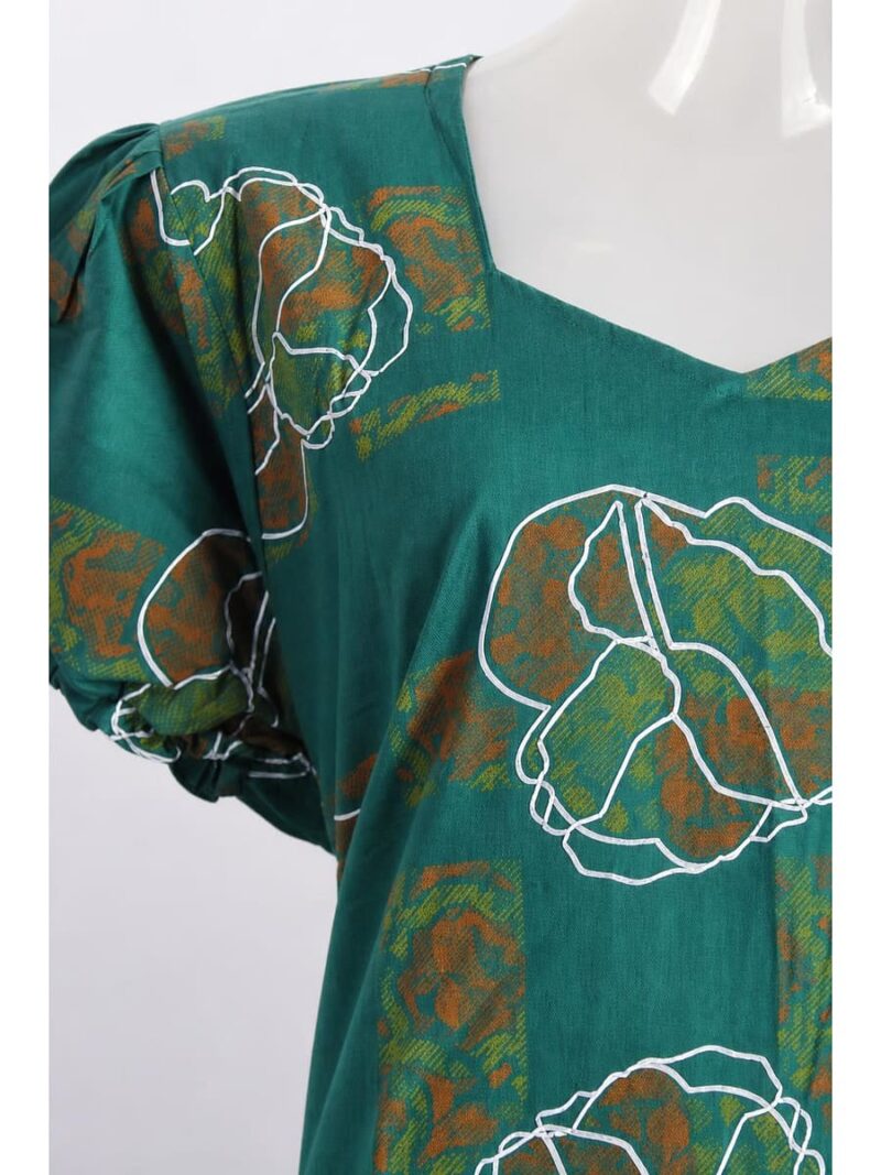 Women's Cotton Frock Nighty - Forest Green