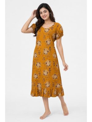 Women's Cotton Frock Nighty - Amber