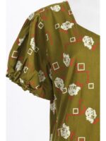 Women's Cotton Frock Nighty - Olive Green