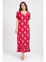Women's Cotton Frock Nighty - Raspberry