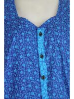 Women’s Front Full Open Cotton Nighty - Royal Blue