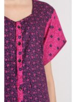 Women’s Front Full Open Cotton Nighty - Purple
