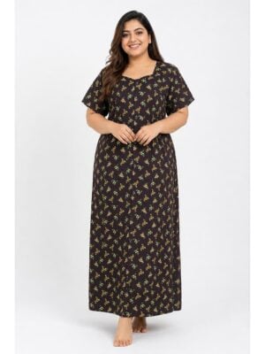 Women’s Front Full Open Cotton Nighty - Purple